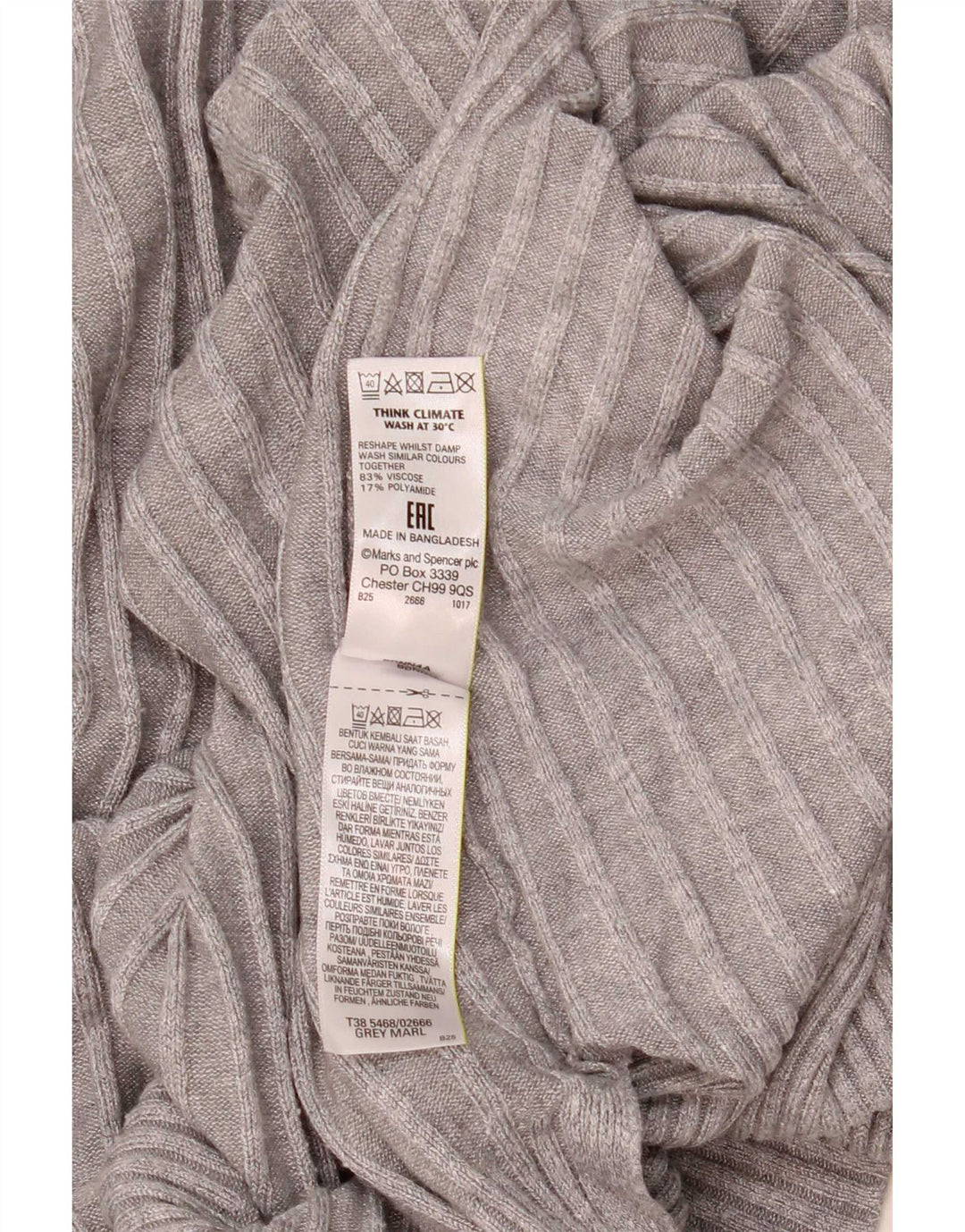 Marks & Spencer Womens Longline Open Cardigan Sweater UK 14 Medium Grey