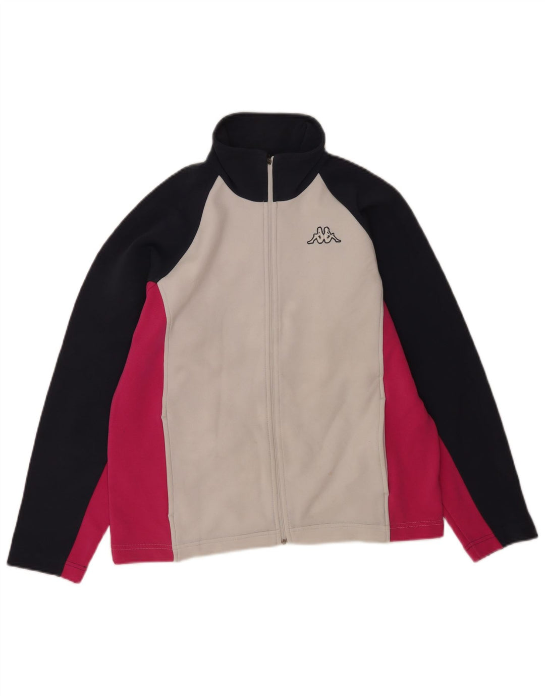 Kappa Womens Tracksuit Top Jacket UK 14 Medium White Colourblock Polyester