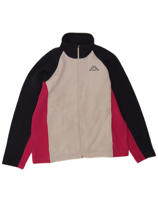 Kappa Womens Tracksuit Top Jacket UK 14 Medium White Colourblock Polyester