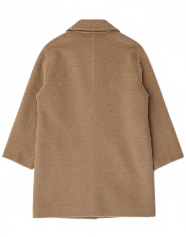 Vintage Womens Oversized Overcoat UK 12 Medium Beige Wool