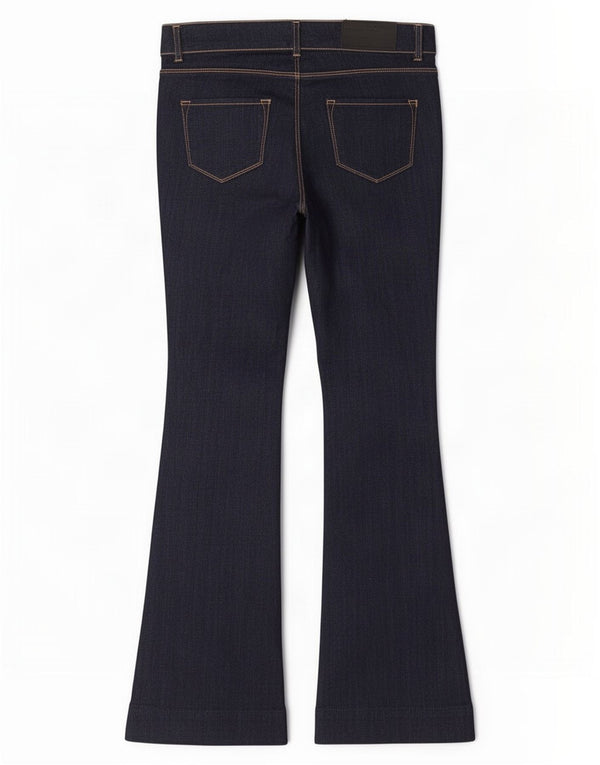 Benetton Womens Flared Jeans IT 40 Small W30 L33 Navy Blue Cotton