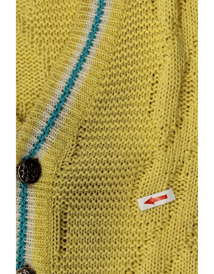 Vintage Mens Cardigan Sweater Medium Yellow