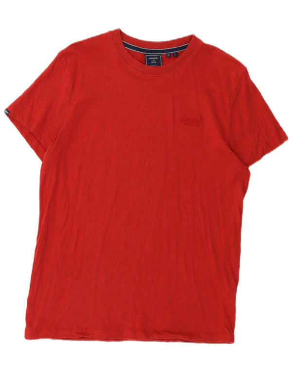 Superdry Womens T-Shirt Top Large Red Cotton