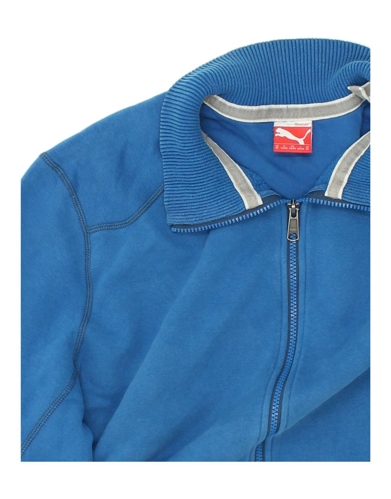 PUMA Mens Tracksuit Top Jacket XL Blue Cotton | Vintage Puma | Thrift | Second-Hand Puma | Used Clothing | Messina Hembry 