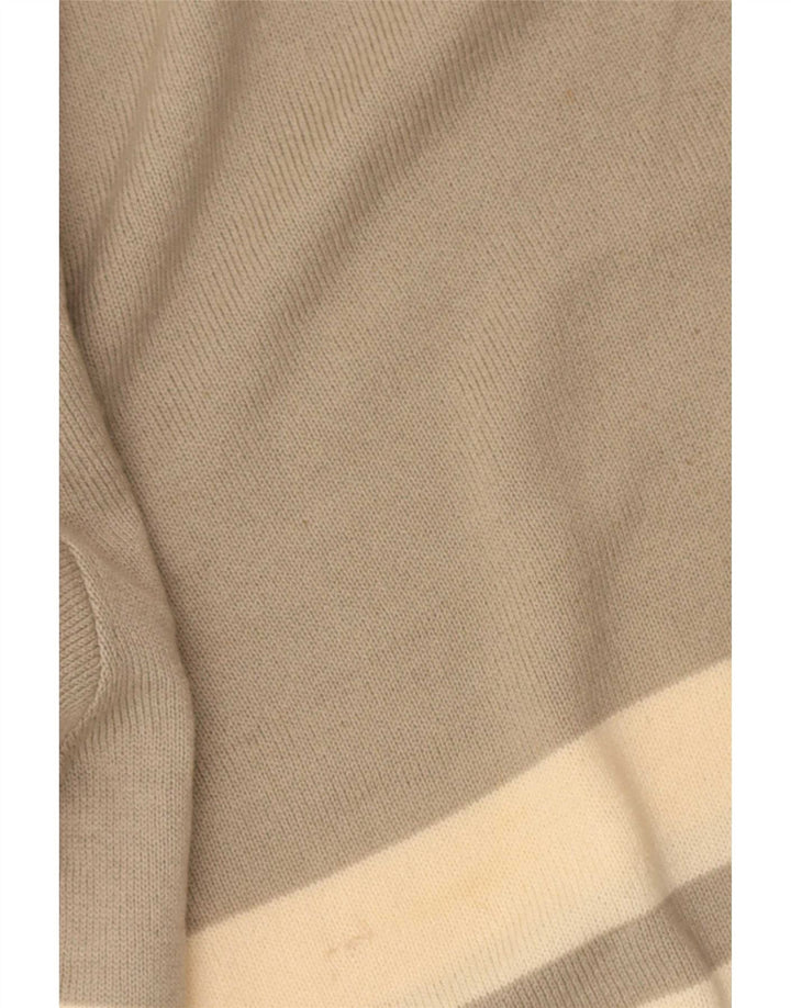 Les Copains Mens Crew Neck Jumper Sweater IT 52 Large Grey Colourblock Wool