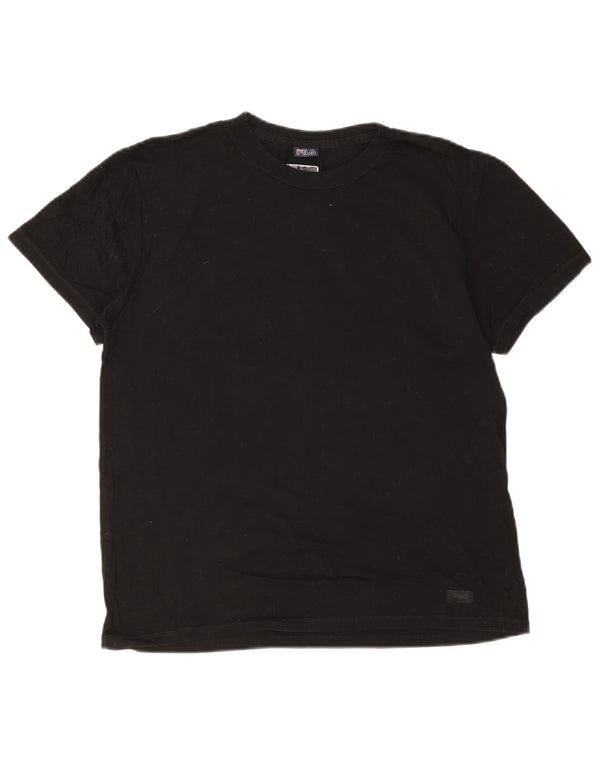 Fila Mens T-Shirt Top Medium Black Cotton
