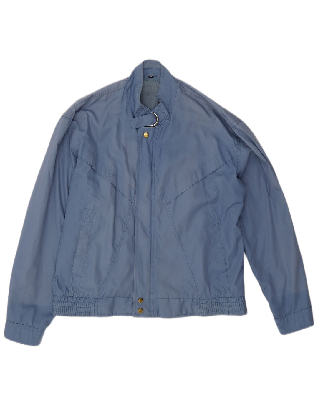 Vintage Mens Bomber Jacket UK 38 Medium Blue Polyester
