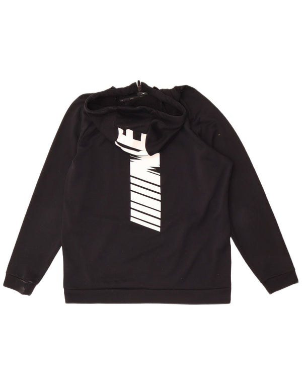 Nike Mens Dri Fit Graphic Zip Hoodie Sweater Large Black Polyester