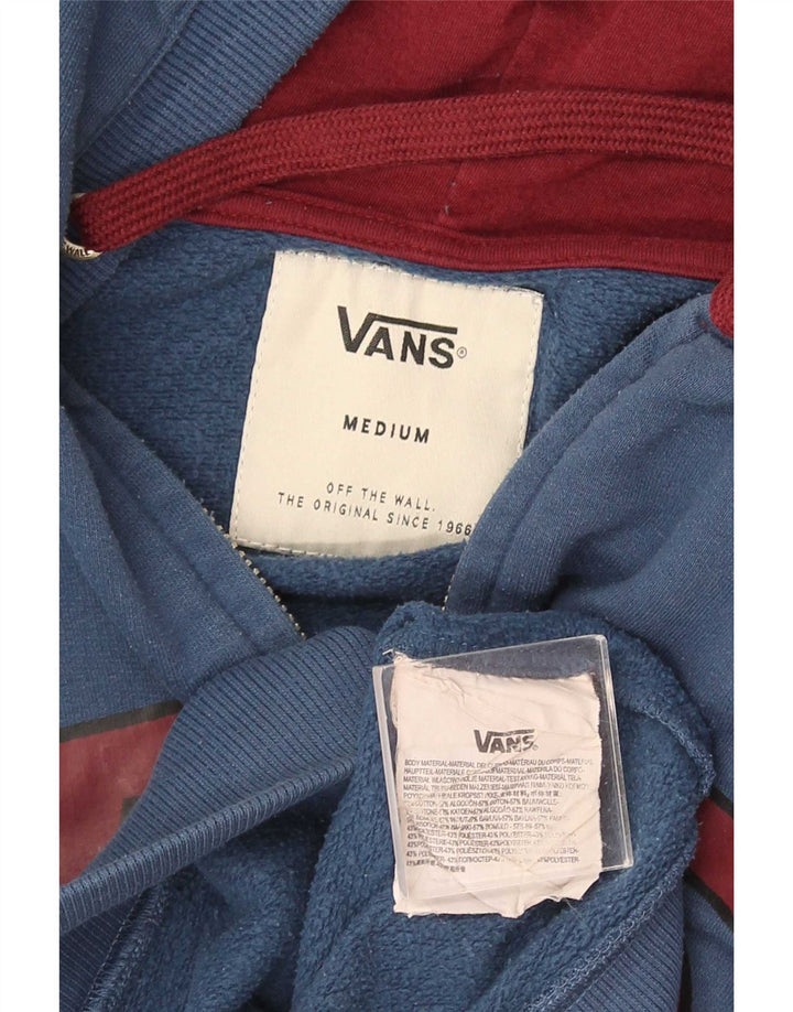 Vans Mens Graphic Zip Hoodie Sweater Medium Blue Cotton