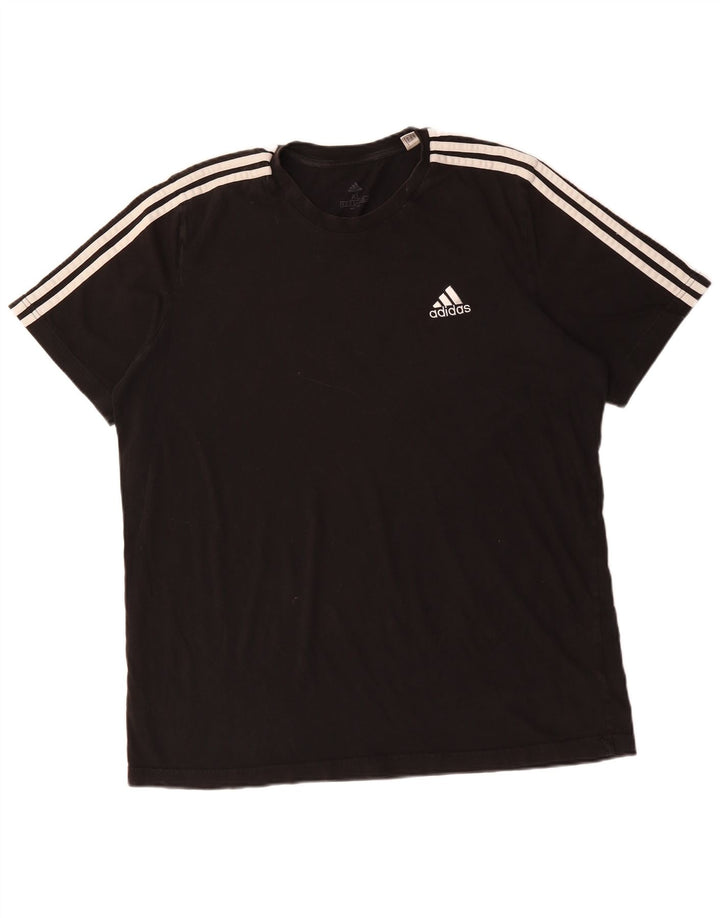 Adidas Mens T-Shirt Top XL Black Cotton