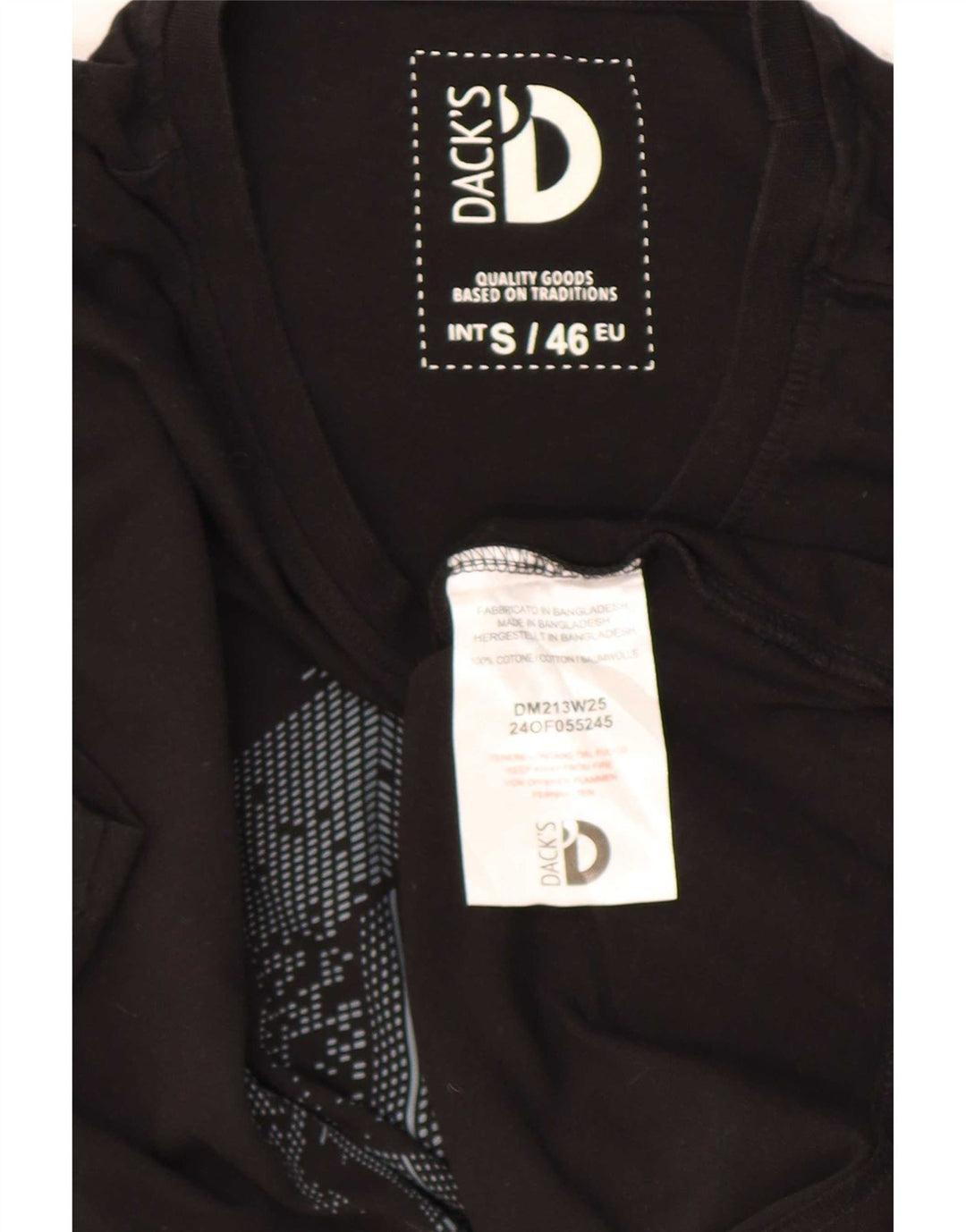 Dack's Mens Graphic T-Shirt Top Small Black Cotton