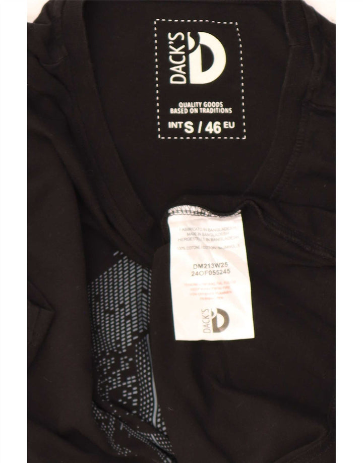 Dack's Mens Graphic T-Shirt Top Small Black Cotton