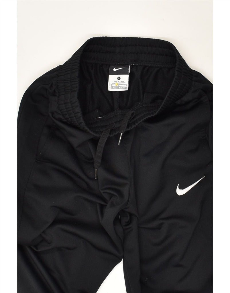 NIKE Boys Tracksuit Trousers 8-9 Years Small Black Polyester | Vintage Nike | Thrift | Second-Hand Nike | Used Clothing | Messina Hembry 