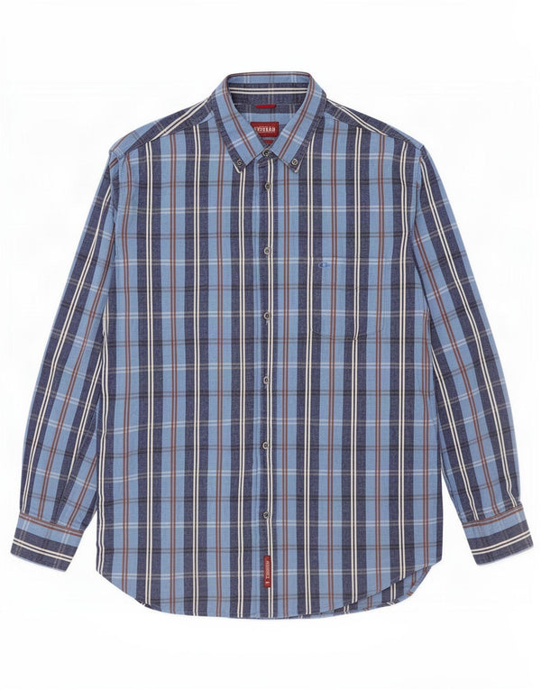 Carrera Mens Shirt 2XL Blue Check Cotton