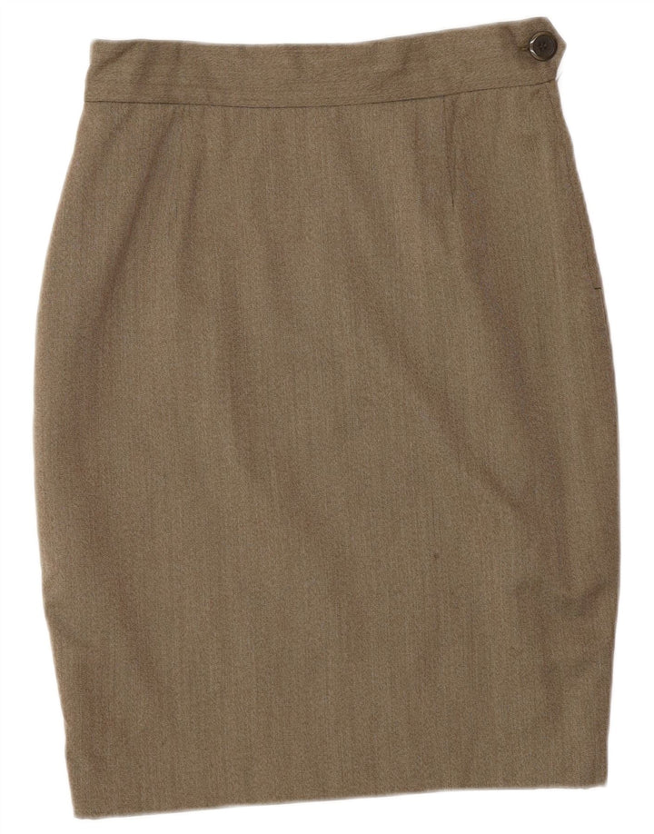 MOSCHINO Womens 3 Button 2 Piece Skirt Set UK 12 Medium W28 Brown Classic
