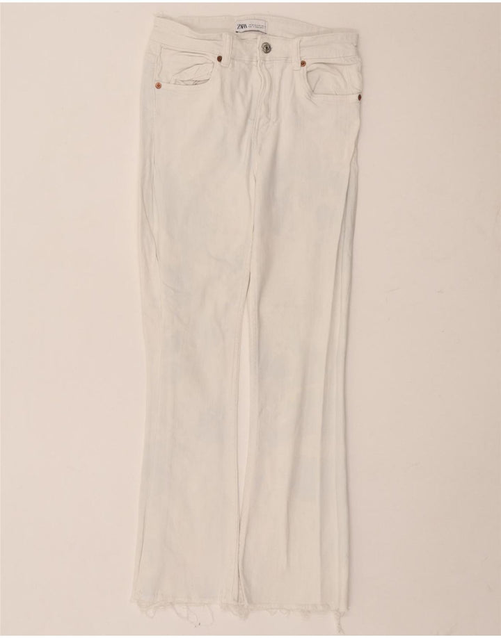 Zara Womens Bootcut Jeans EU 34 2XS W24 L26 White Cotton
