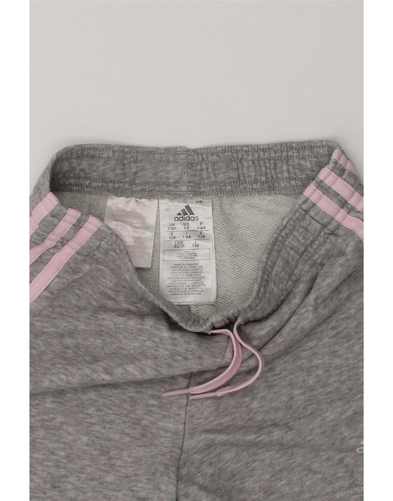 ADIDAS Girls Sport Shorts 7-8 Years Grey Cotton | Vintage Adidas | Thrift | Second-Hand Adidas | Used Clothing | Messina Hembry 