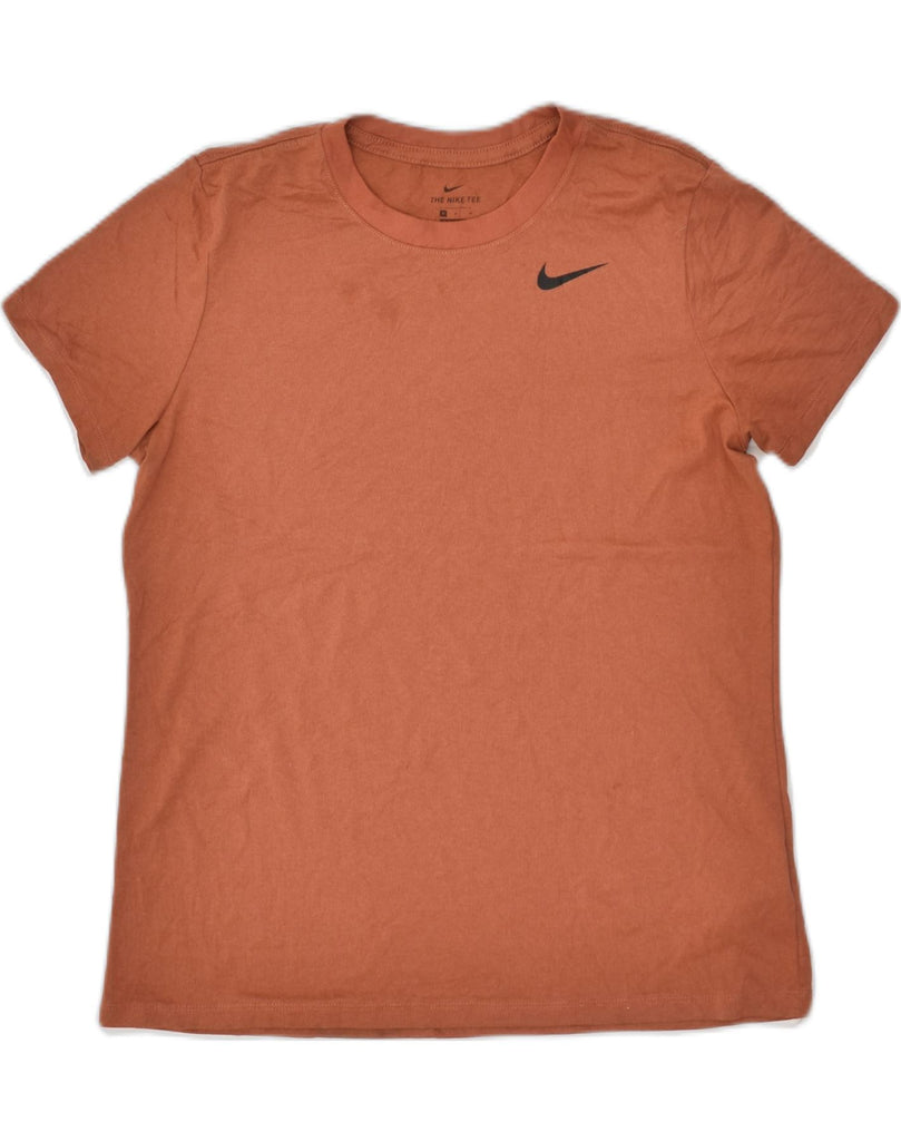 NIKE Mens Dri Fit T-Shirt Top Medium Brown Polyester | Vintage Nike | Thrift | Second-Hand Nike | Used Clothing | Messina Hembry 