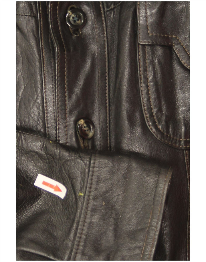 Vintage Mens Leather Jacket UK 36 Small Black