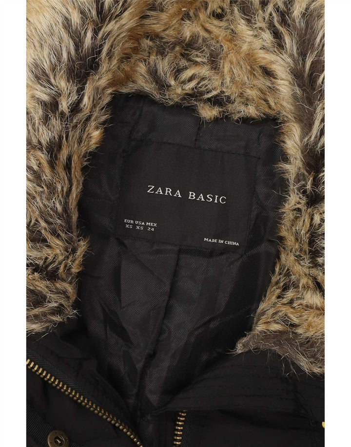 Zara Womens Oversized Overcoat UK 6 XS Black Colourblock