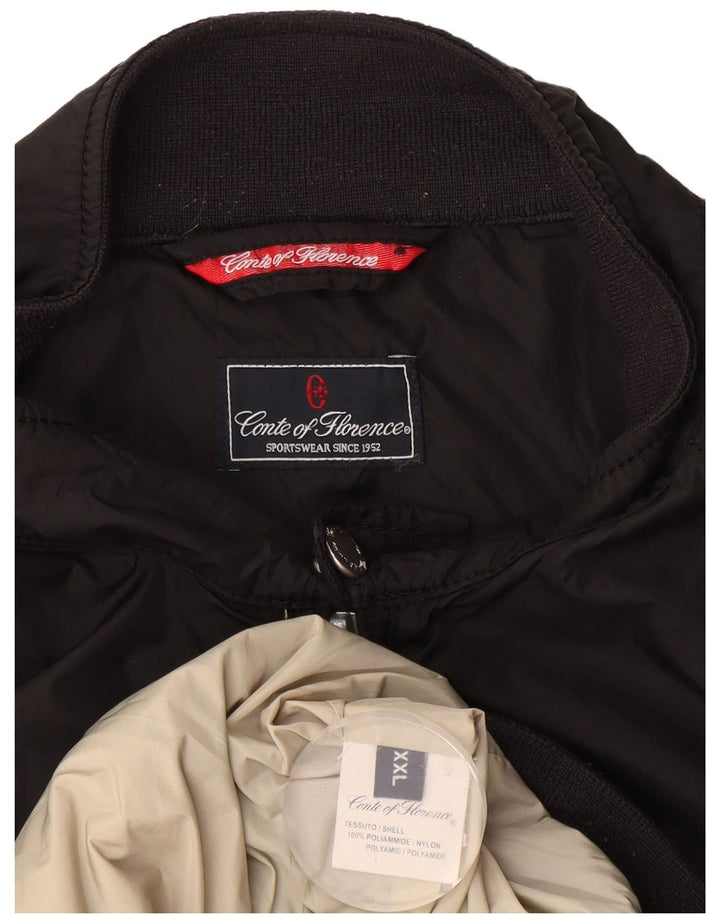 Conte of Florence Mens Bomber Jacket UK 44 2XL Black Polyamide