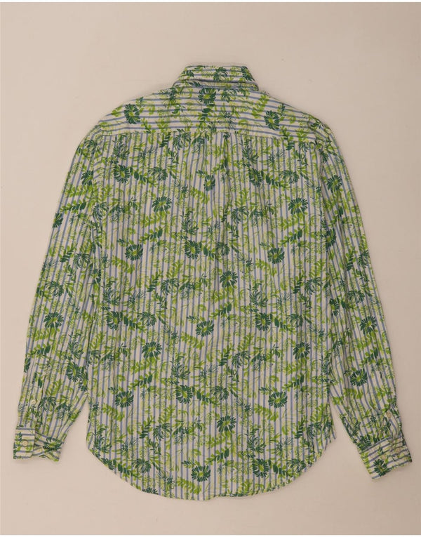 Massimo Dutti Mens Shirt Size 40 Medium Green Floral