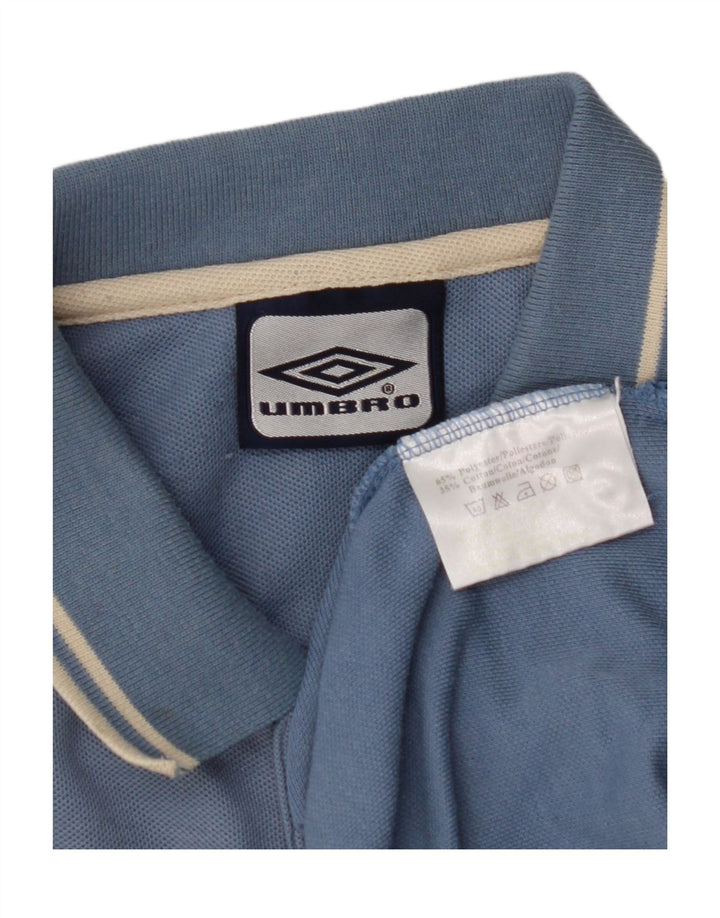 Umbro Mens Polo Shirt UK 44/46 XL Blue Polyester