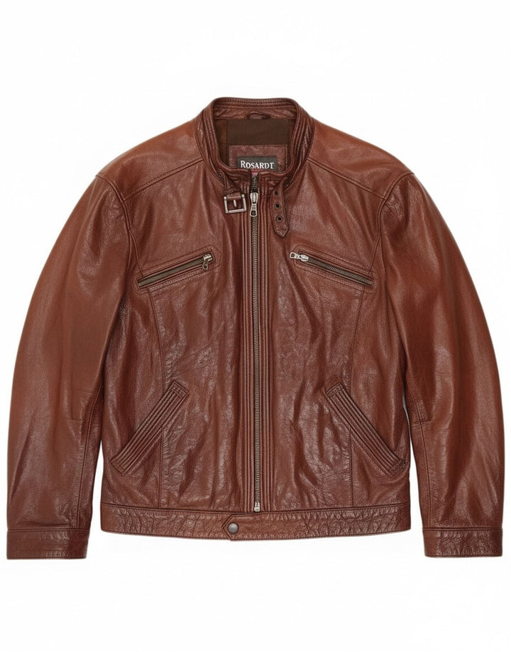 Vintage Mens Leather Jacket UK 38 Medium Brown Leather