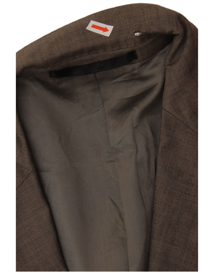 Marks & Spencer Mens 2 Button Blazer Jacket UK 40 Medium Brown New Wool