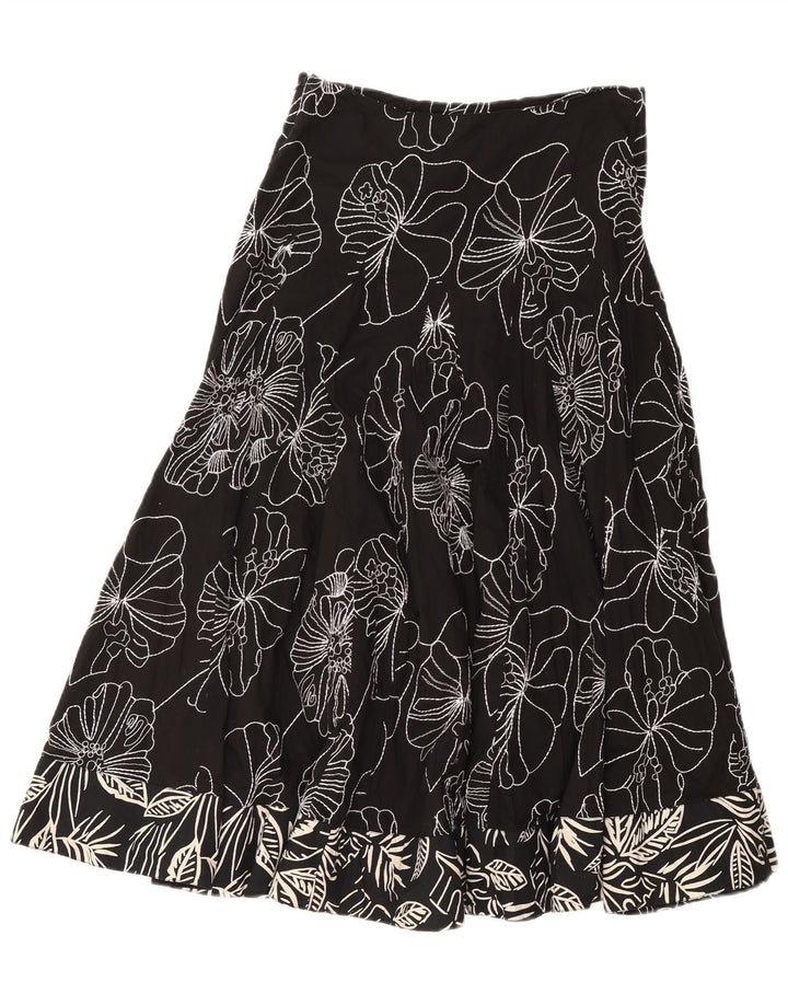 Luisa Spagnoli Womens A-Line Skirt IT 44 Medium W28  Black Floral