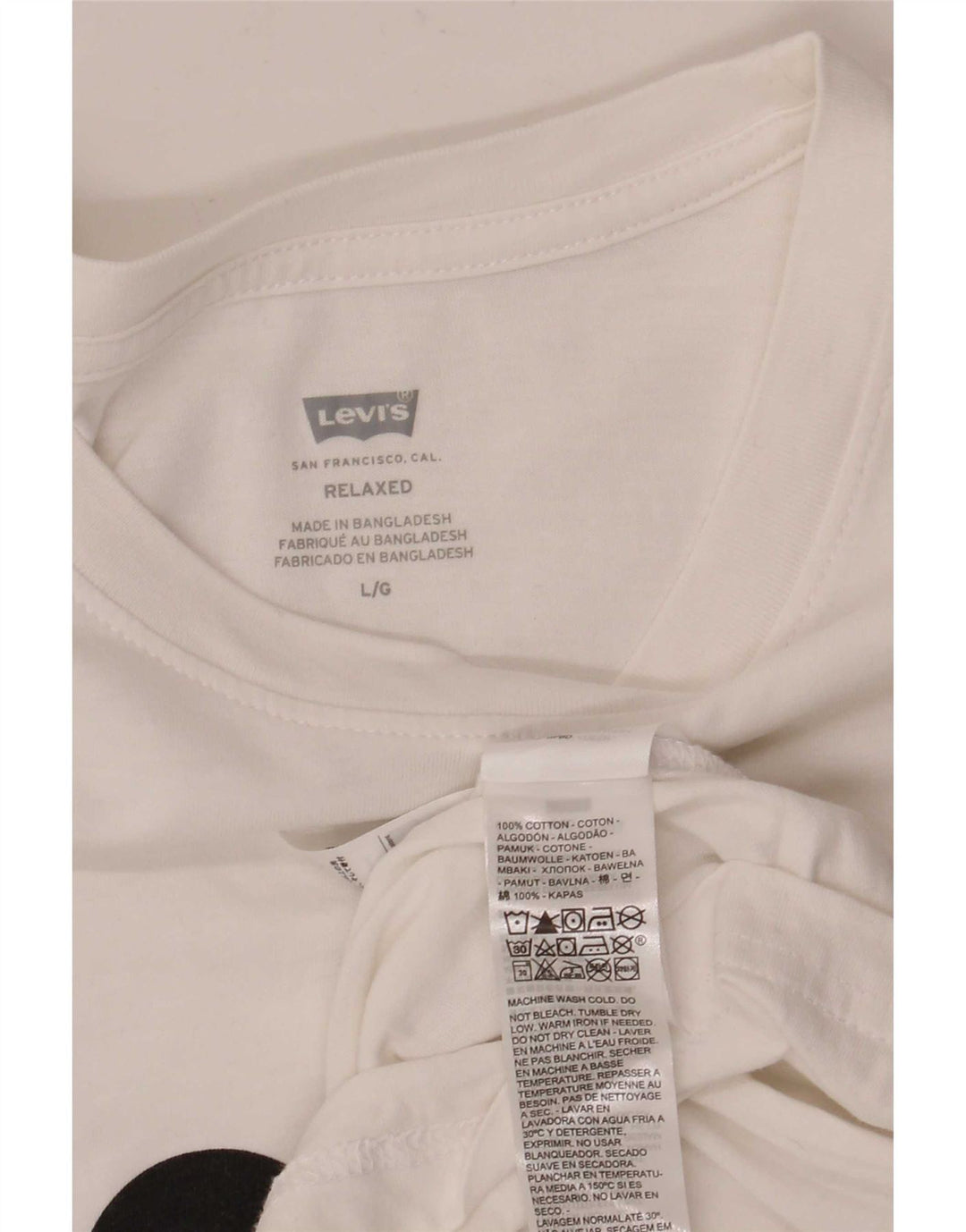 Levi's Mens Relaxed Fit Graphic T-Shirt Top Large White Cotton