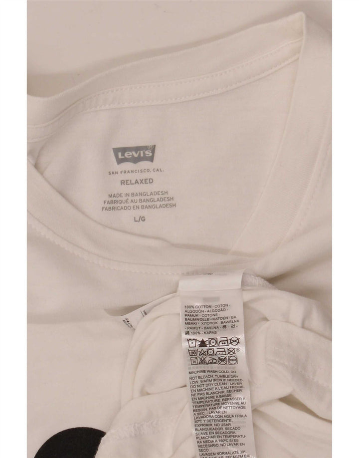 Levi's Mens Relaxed Fit Graphic T-Shirt Top Large White Cotton