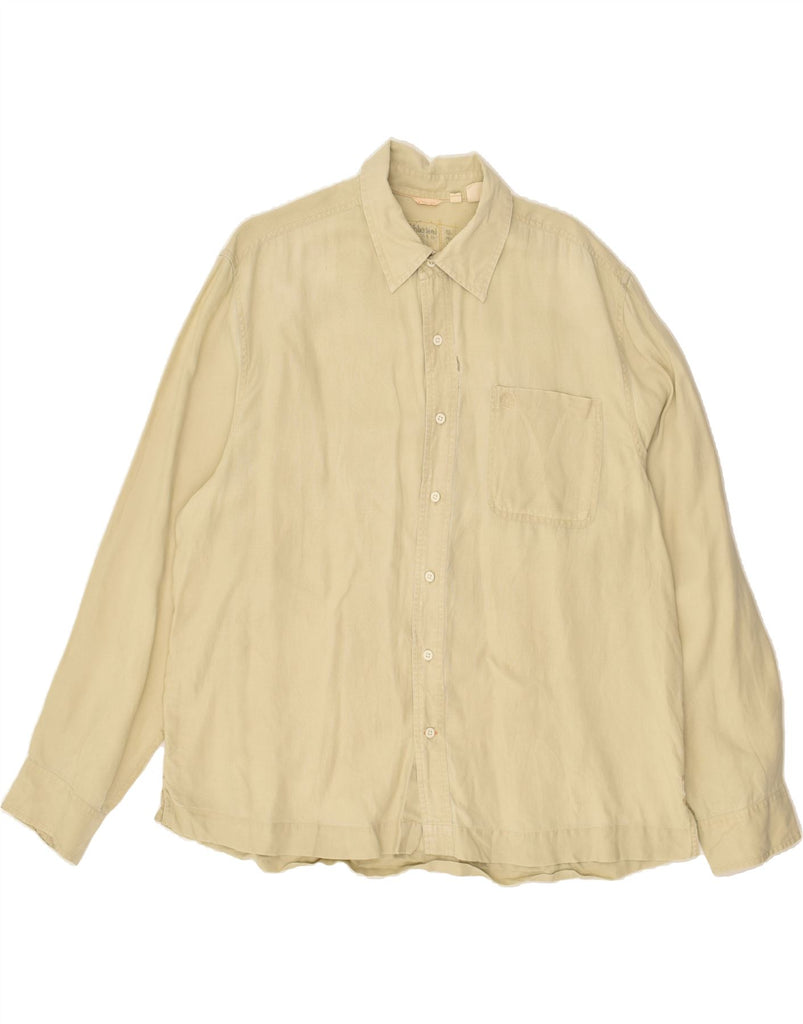 TIMBERLAND Mens Shirt XL Beige Linen | Vintage Timberland | Thrift | Second-Hand Timberland | Used Clothing | Messina Hembry 