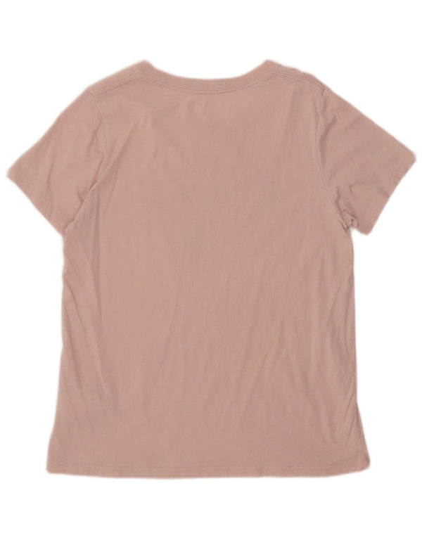 Converse Womens Graphic T-Shirt Top UK 14 Large Pink Cotton