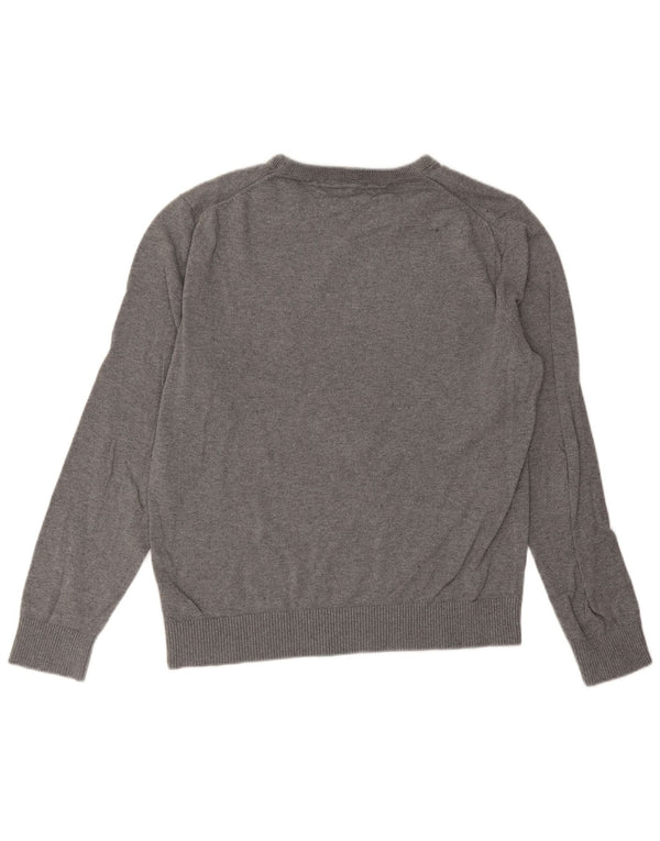 Tommy Hilfiger Mens Boat Neck Jumper Sweater Large Grey Cotton