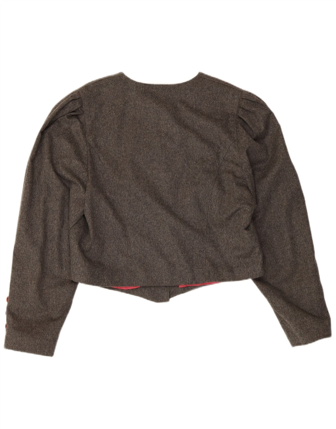 Julius Lang Womens Crop 6 Button Blazer Jacket UK 14 Medium Grey Wool