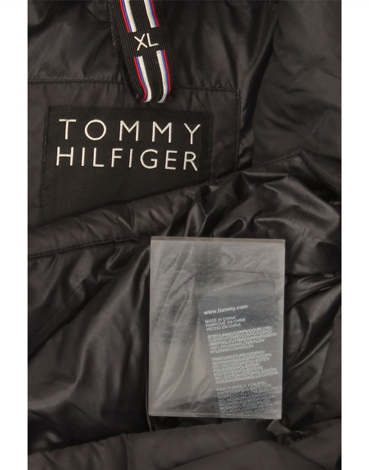 Tommy Hilfiger Mens Padded Jacket UK 42 XL Black Nylon