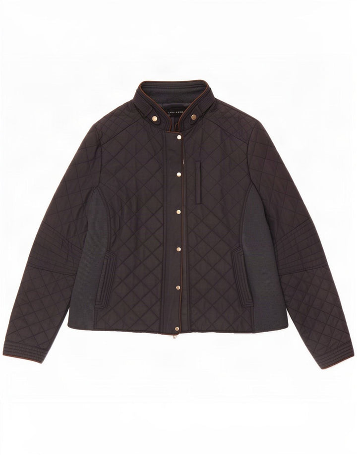 Zara Womens Quilted Jacket UK 18 XL Navy Blue