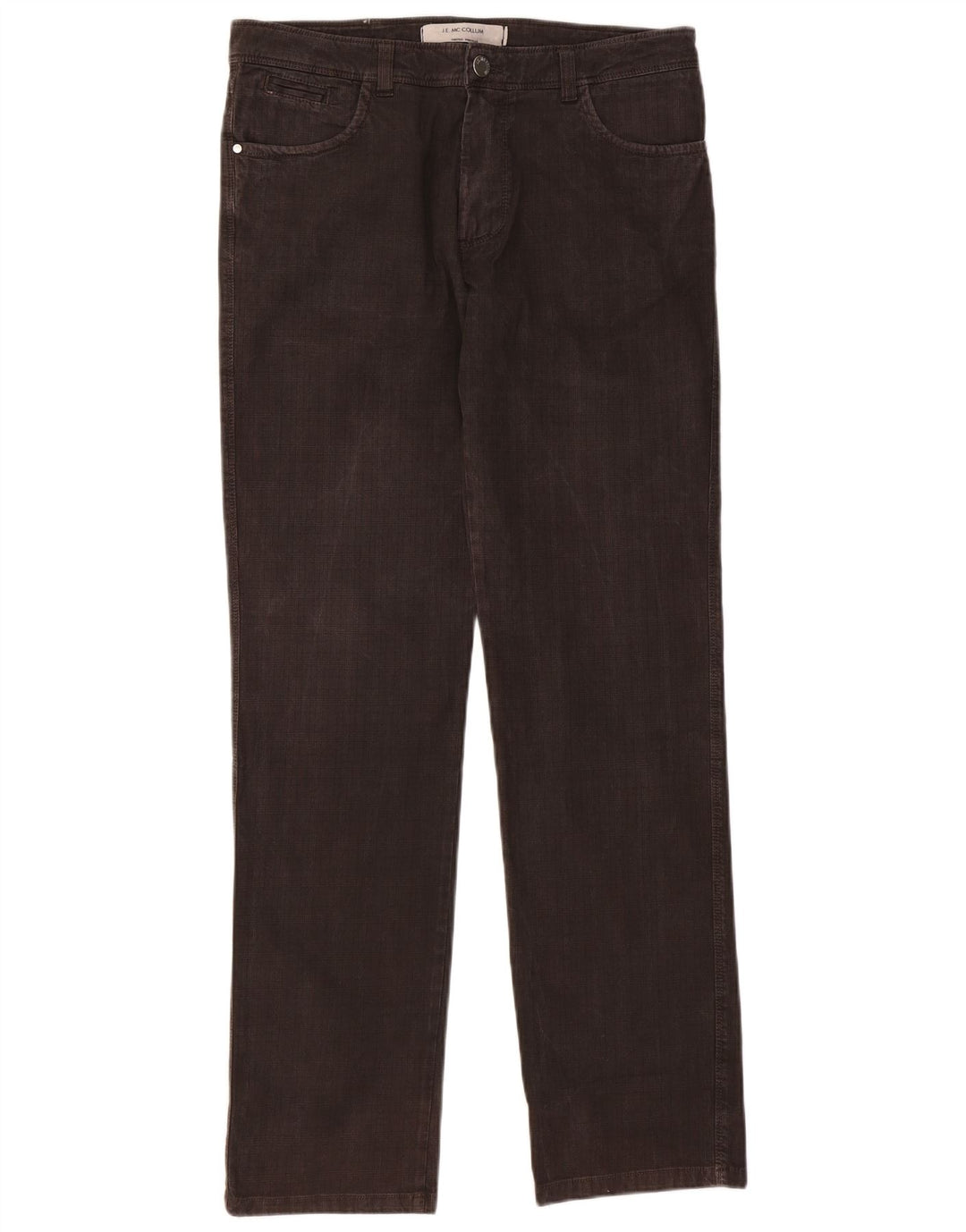 J.E. Mc Collum Mens Casual Trousers IT 50 Large W36 L32 Brown Check