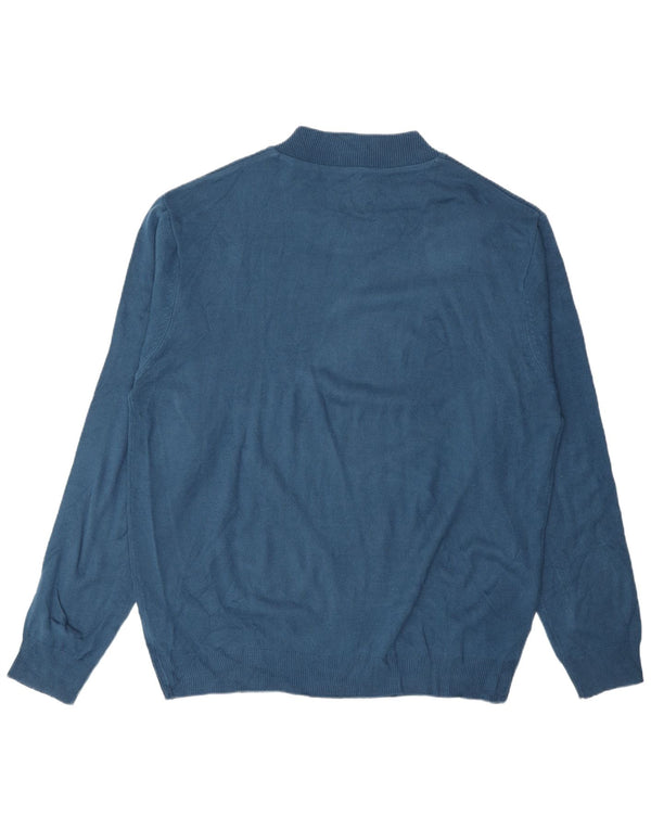 Pierre Cardin Mens V-Neck Jumper Sweater 3XL Blue Acrylic