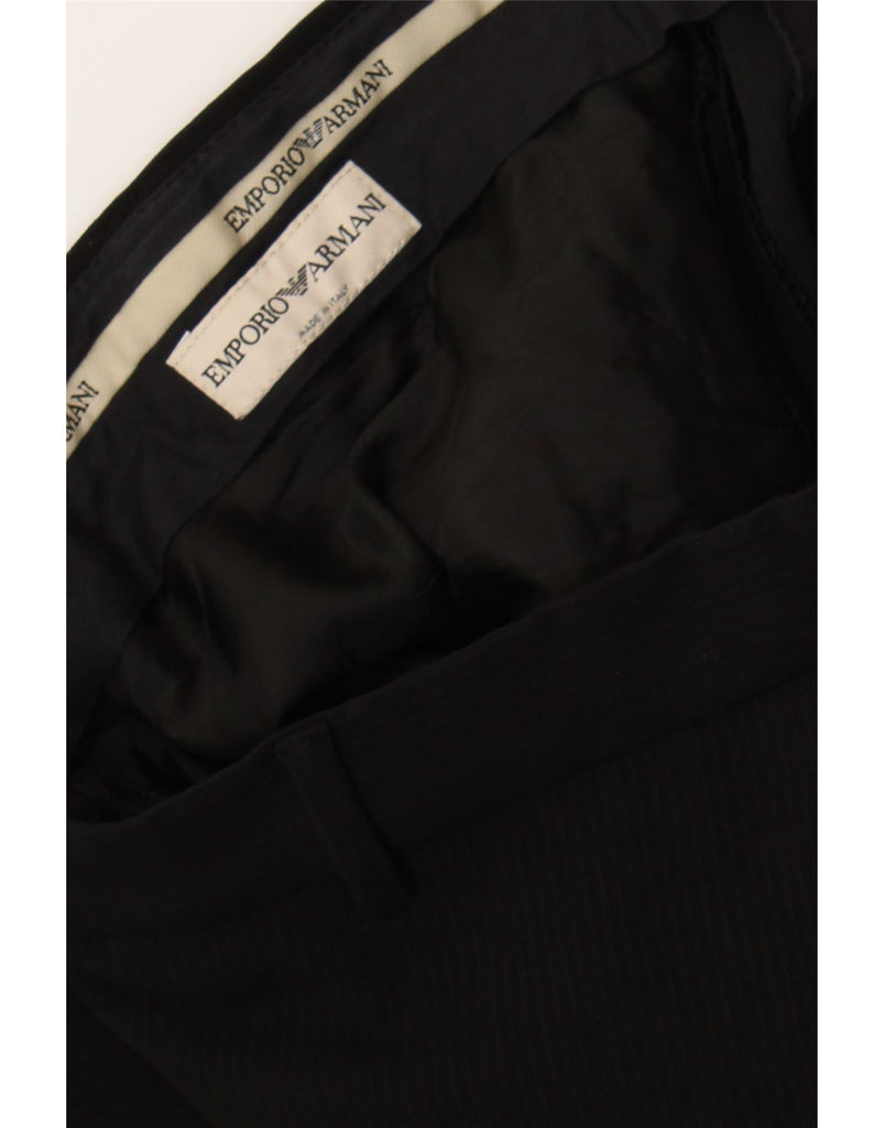 EMPORIO ARMANI Mens Straight Casual Trousers W34 L33 Black Pinstripe Vintage Emporio Armani and Second-Hand Emporio Armani from Messina Hembry 