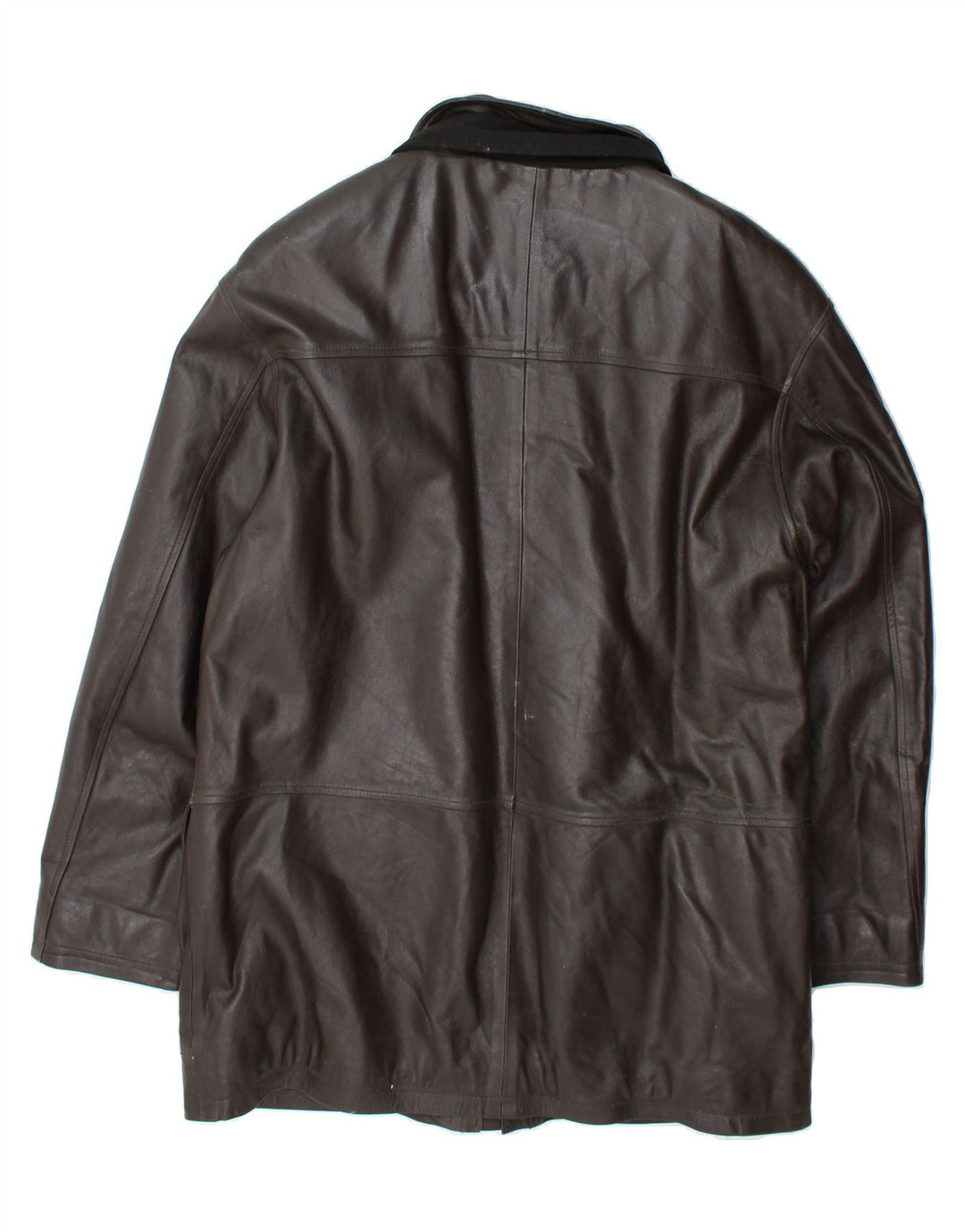 VINTAGE Mens Leather Coat UK 40 Large Brown Leather Vintage Vintage and Second-Hand Vintage from Messina Hembry 
