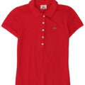 Lacoste Womens Short Sleeve Polo Shirt Size 40 Medium Red Cotton