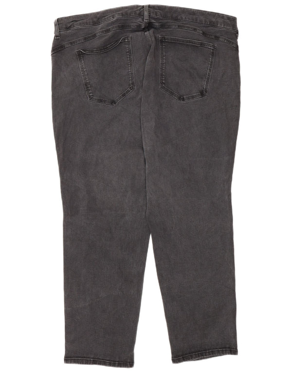 Marks & Spencer Womens Straight Jeans UK 24 4XL W44 L27 Grey Cotton