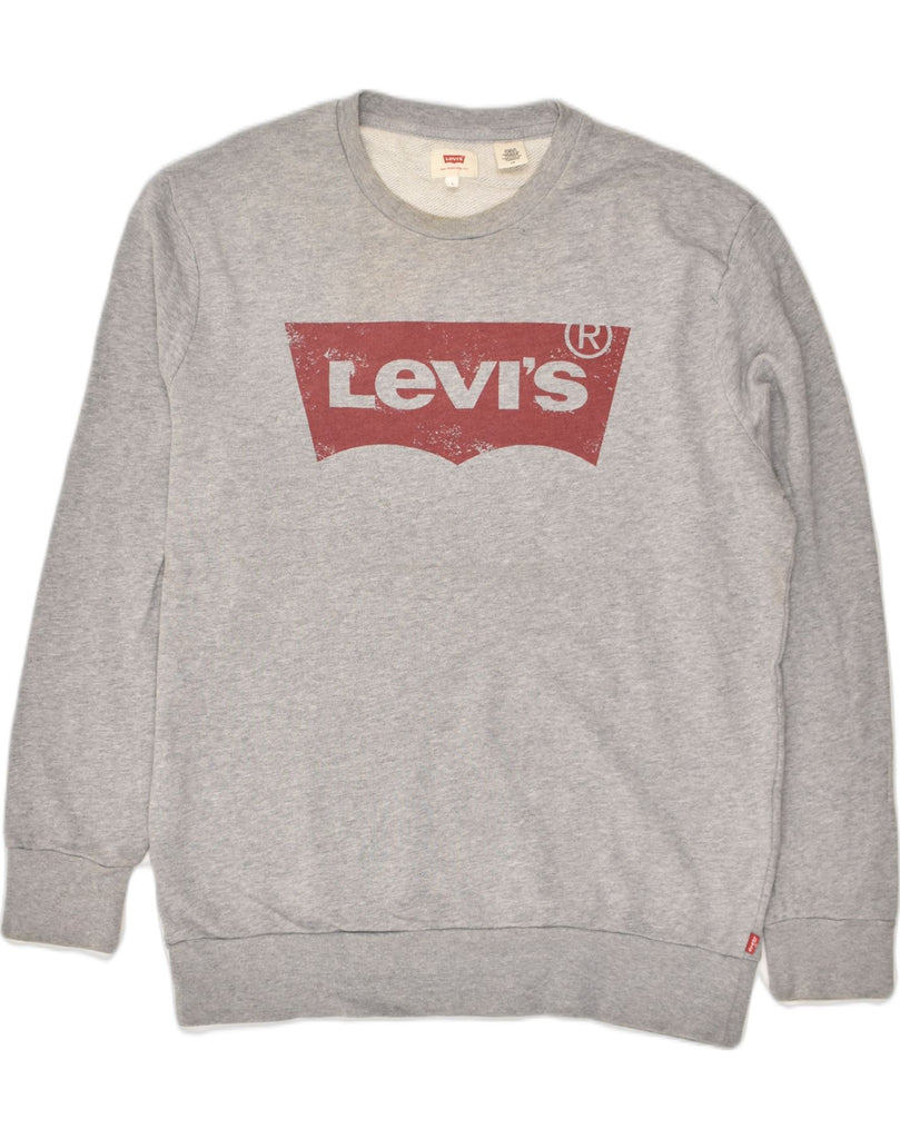 LEVI'S Mens Graphic Sweatshirt Jumper Large Grey Cotton | Vintage Levi's | Thrift | Second-Hand Levi's | Used Clothing | Messina Hembry 