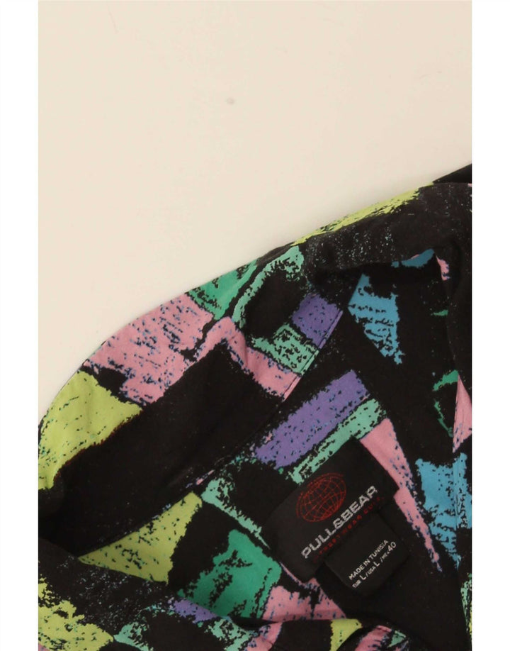 Pull & Bear Mens Short Sleeve Shirt Large Multicoloured Geometric