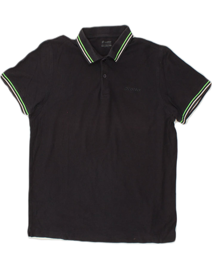 LOTTO Mens Polo Shirt XL Black Cotton | Vintage Lotto | Thrift | Second-Hand Lotto | Used Clothing | Messina Hembry 