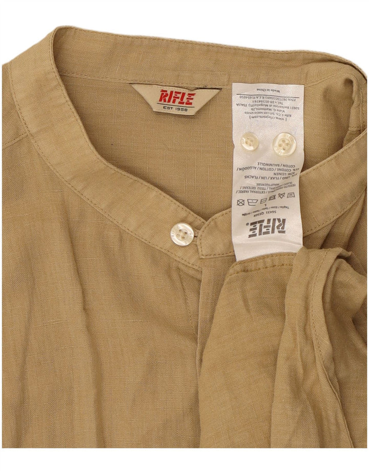 Rifle Mens Shirt Large Beige Linen