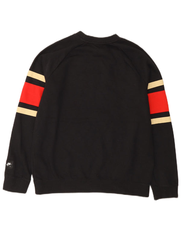 Nike Boys Graphic Sweatshirt Jumper 13-14 Years XL Black Colourblock Cotton