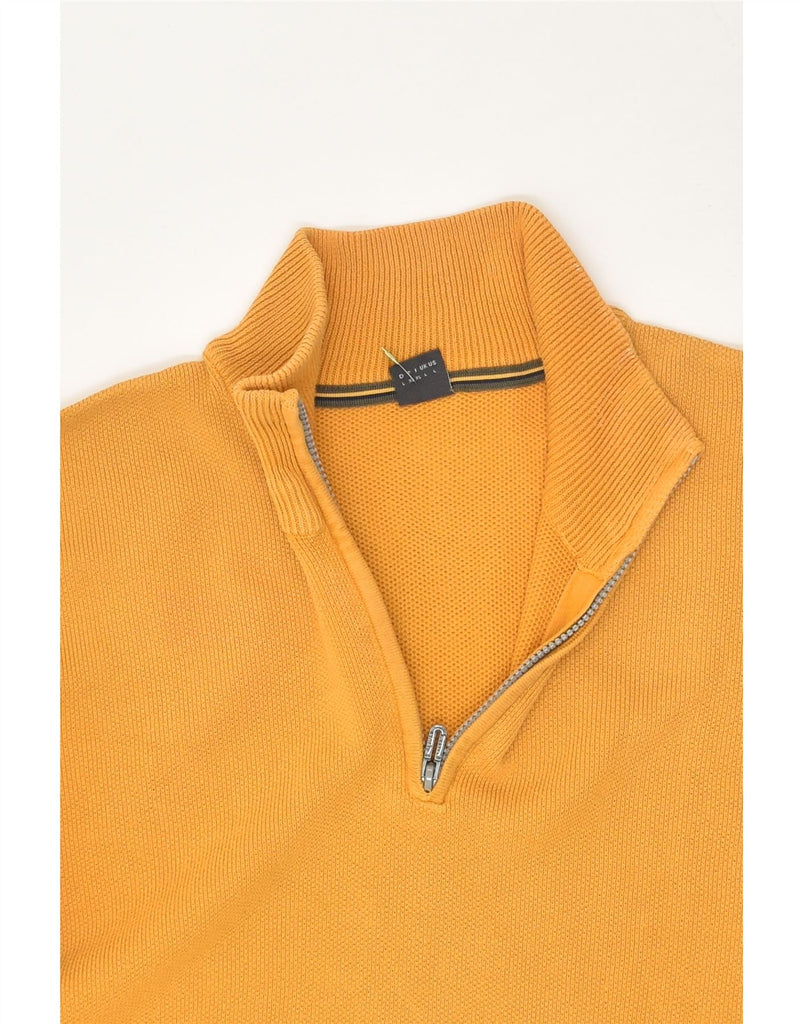 S.OLIVER Mens Slim Fit Zip Neck Jumper Sweater Large Yellow Cotton | Vintage S.Oliver | Thrift | Second-Hand S.Oliver | Used Clothing | Messina Hembry 